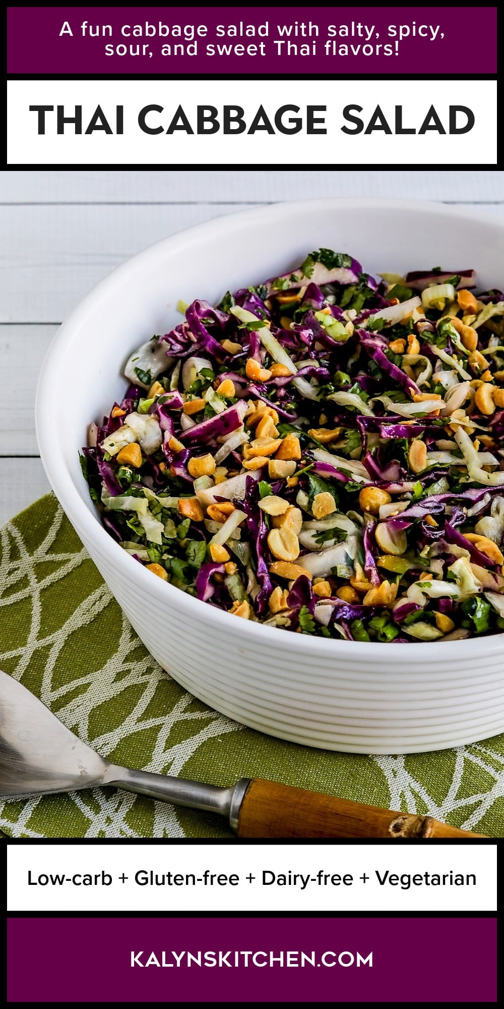 Pinterest image of Thai Cabbage Salad