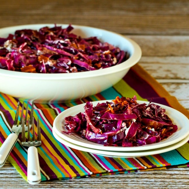 Warm Red Cabbage Salad with Bacon and Goat Cheese square thumbnail photo