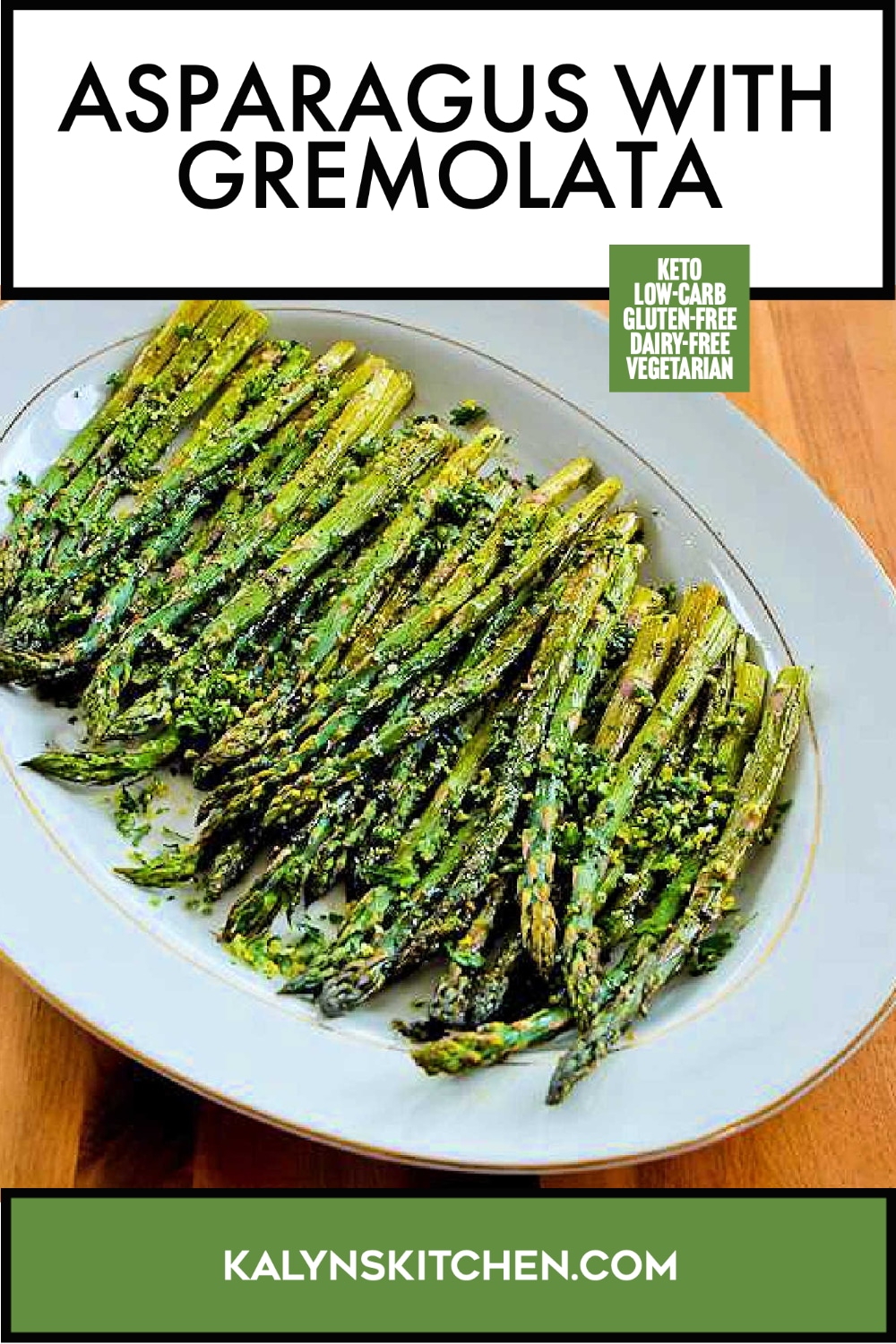 Pinterest image of Asparagus with Gremolata