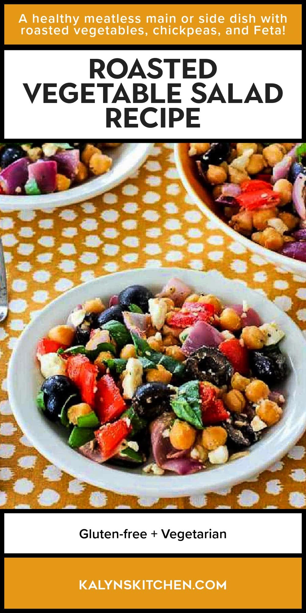 Pinterest image of Roasted Vegetable Salad Recipe