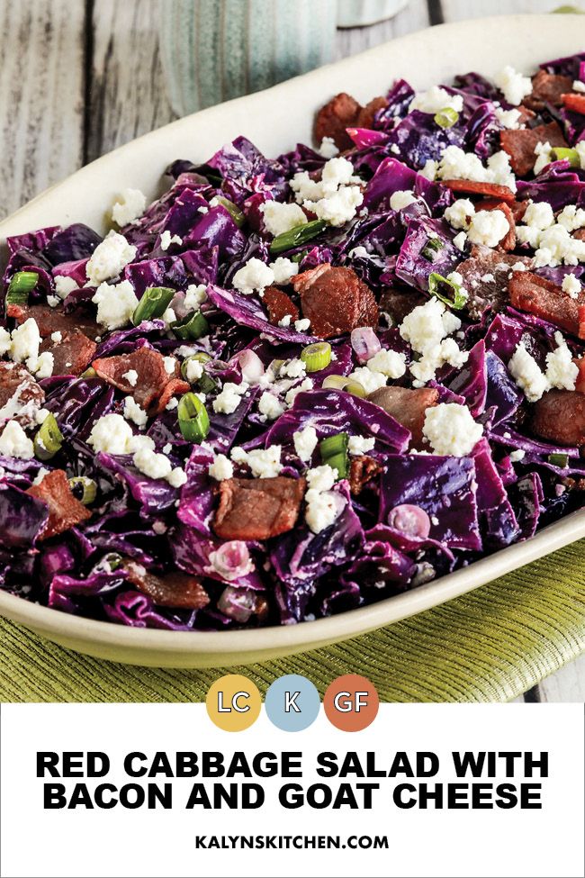 Pinterest image for Red Cabbage Salad with Bacon and Goat Cheese