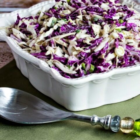 Ridiculously Easy Blue Cheese Coleslaw found on KalynsKitchen.com