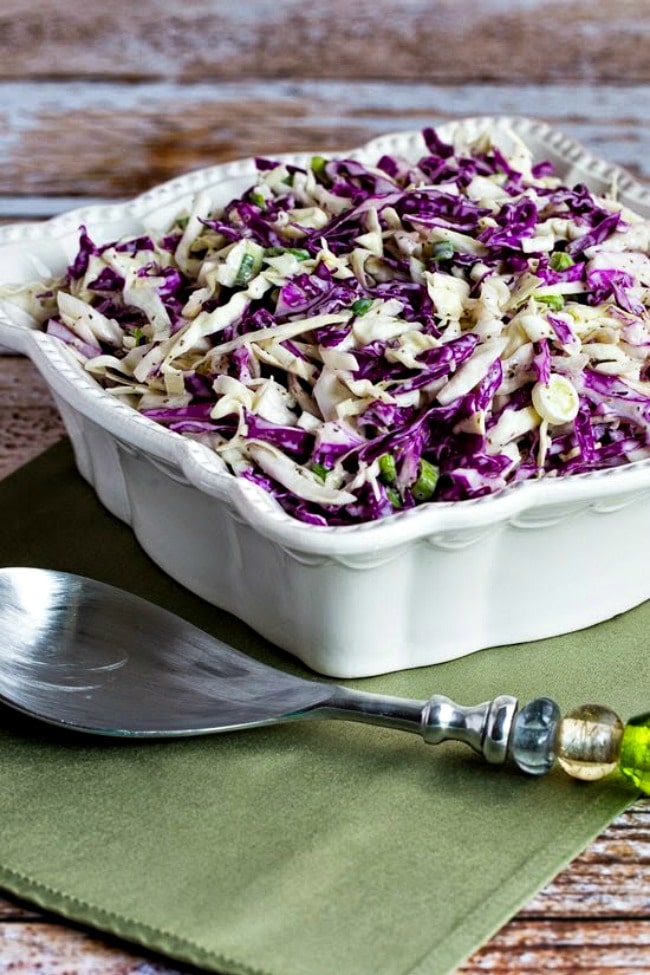 Ridiculously Easy Blue Cheese Coleslaw found on KalynsKitchen.com