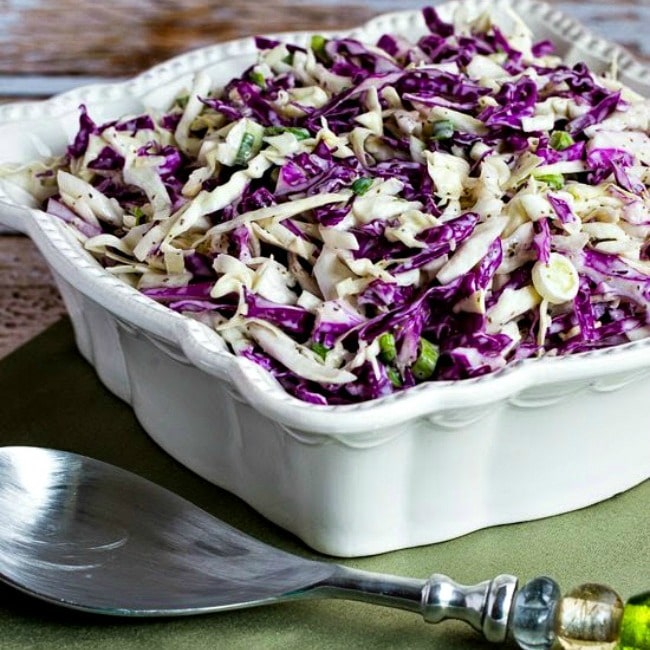 Ridiculously Easy Blue Cheese Coleslaw found on KalynsKitchen.com