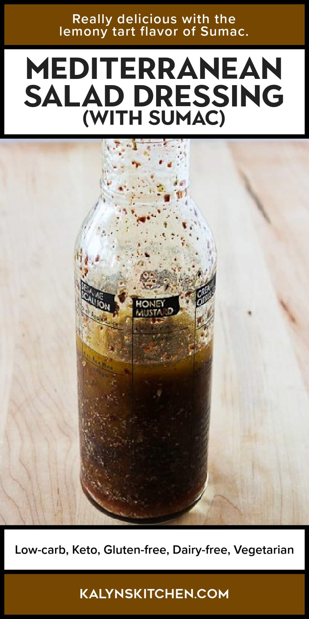 Pinterest image of Mediterranean Salad Dressing (with Sumac)