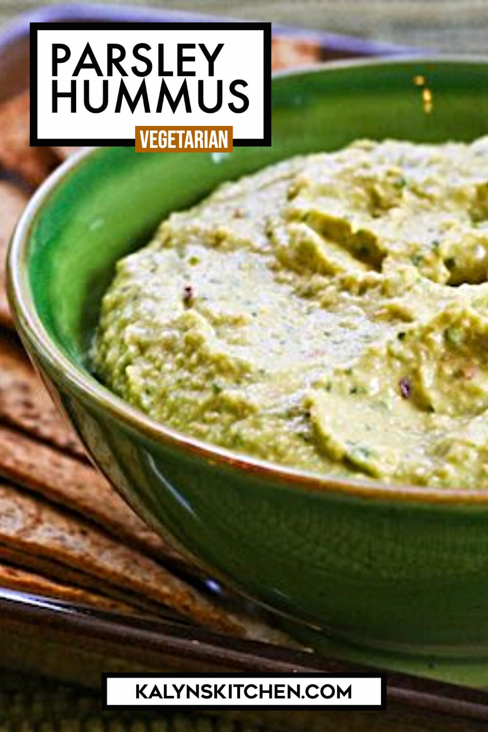 Pinterest image of Parsley Hummus