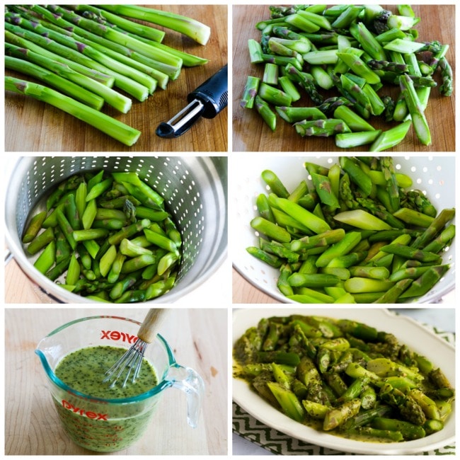 Barely Steamed Asparagus with Basil Vinaigrette found on KalynsKitchen.com