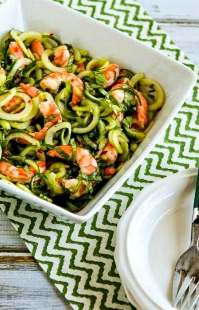 Shrimp and Cucumber Noodle Salad with Thai Flavors found on KalynsKitchen.com