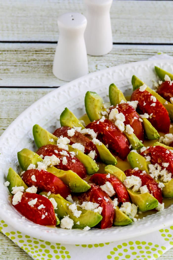 Avocado Tomato Salad on serving plate