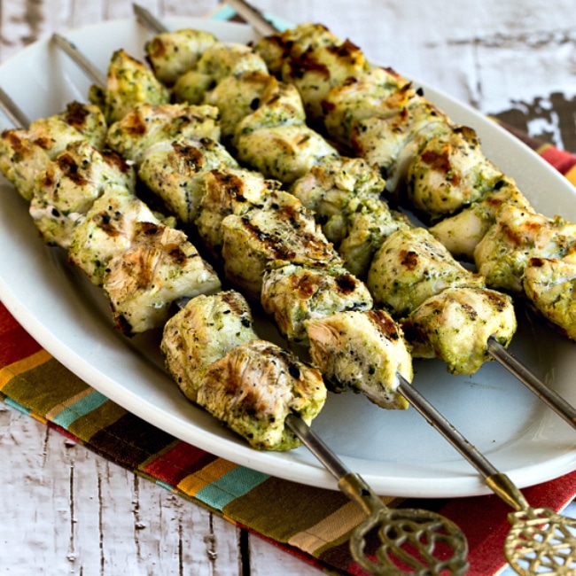 Thumbnail photo for Ultra Easy Pesto-Lemon Chicken Kabobs 