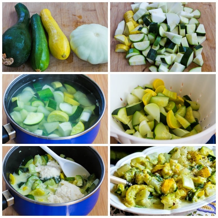 Mom's Creamed Zucchini process shots collage
