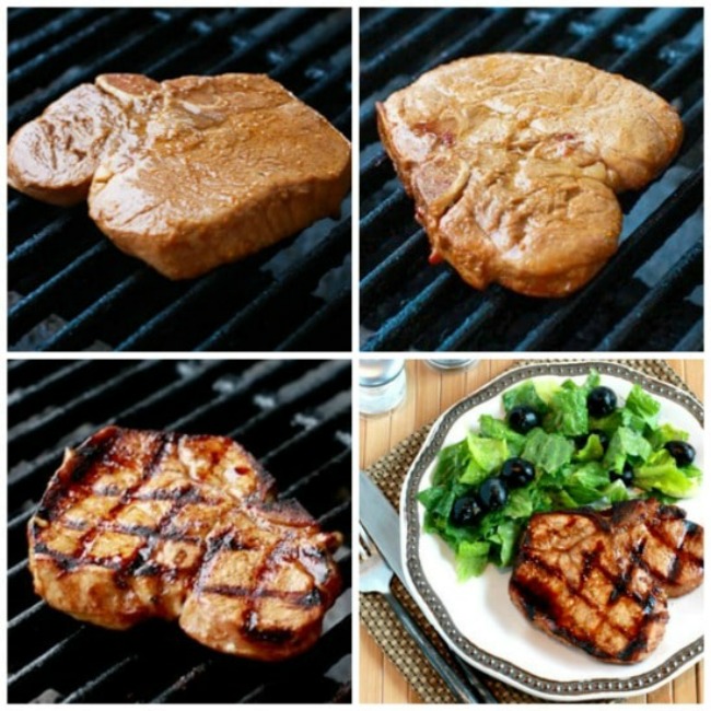 Cooking grilled ginger-soy-pork-chops