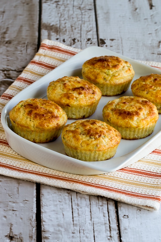 Cottage Cheese and Egg Breakfast Muffins Recipe with Bacon and Green Onions found on KalynsKitchen.com.