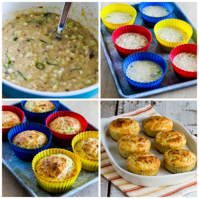 Cottage Cheese and Egg Breakfast Muffins with Bacon photo collage