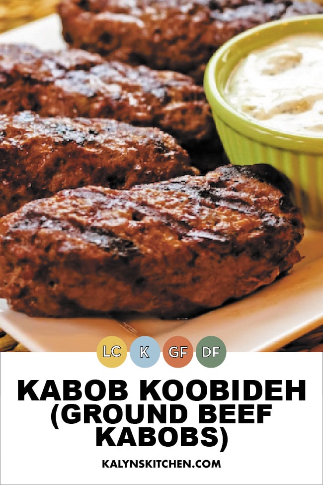 Pinterest image of Kabob Koobideh (Ground Beef Kabobs)
