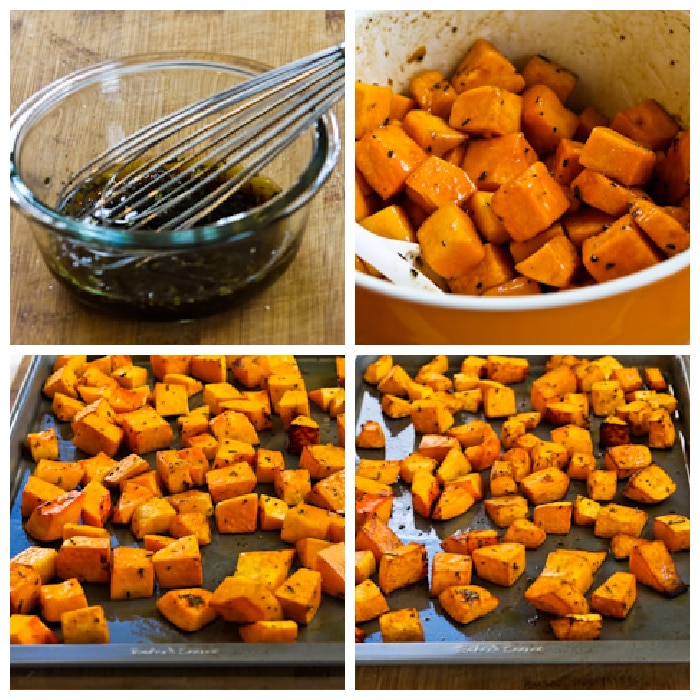Roasted Butternut Squash with Rosemary and Balsamic Vinegar process shots collage