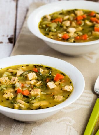 Square image for Low-Carb Turkey Soup with Zucchini Noodles.