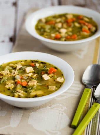 close-up photo for Low-Carb Turkey Soup with Zucchini Noodles