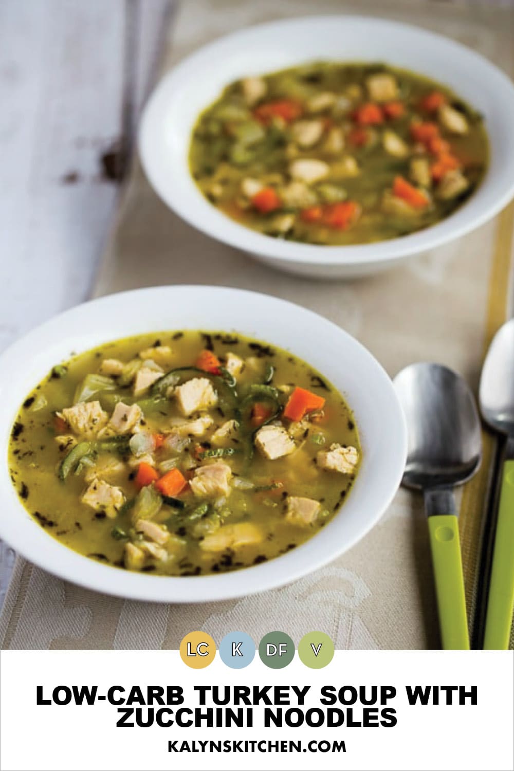 Pinterest image of Low-Carb Turkey Soup with Zucchini Noodles