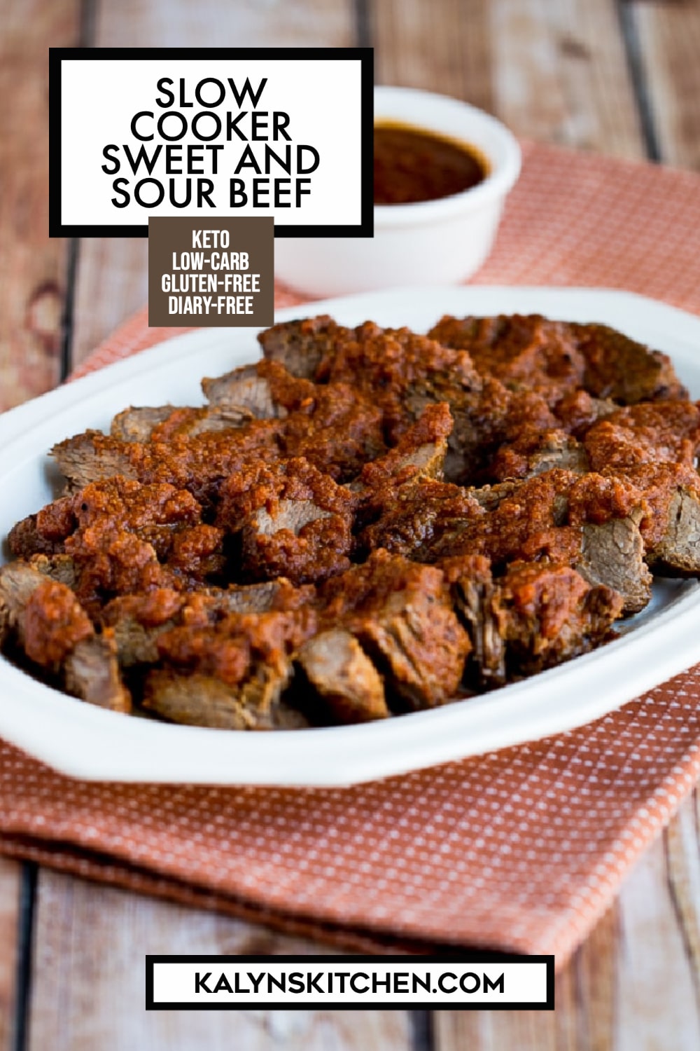 Pinterest image of Slow Cooker Sweet and Sour Beef