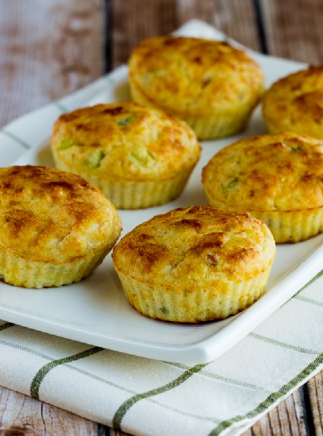 close-up photo of Cottage Cheese Breakfast Muffins with Ham and Cheddar