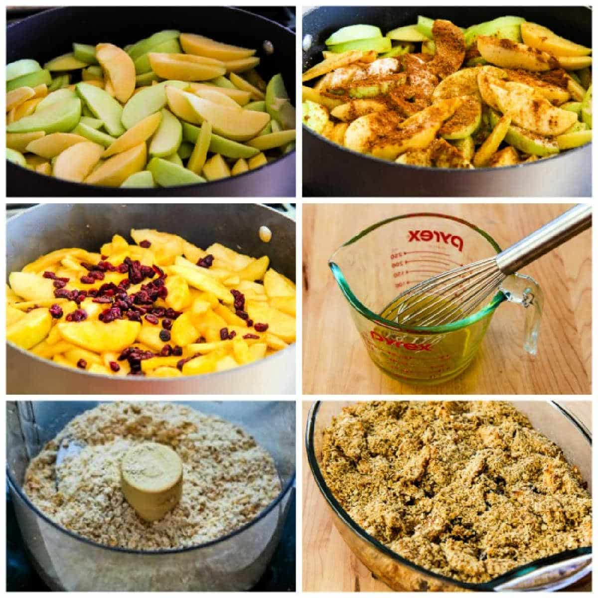 Cranberry Apple Crumble collage of recipe steps