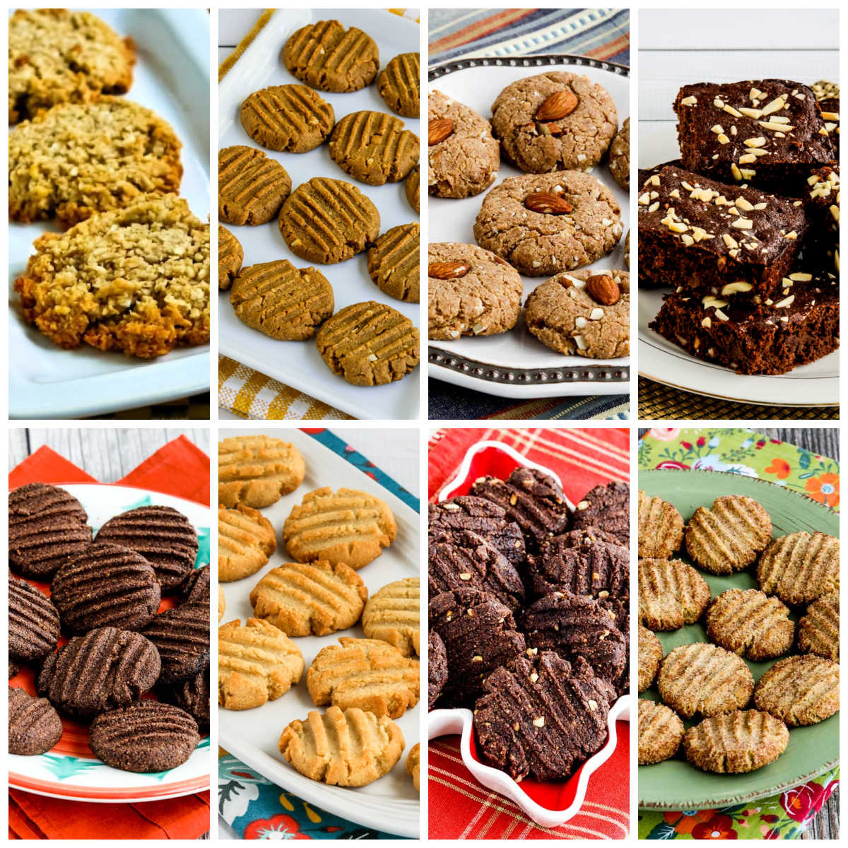 Sugar-Free or Low-Sugar Cookies and Brownies collage