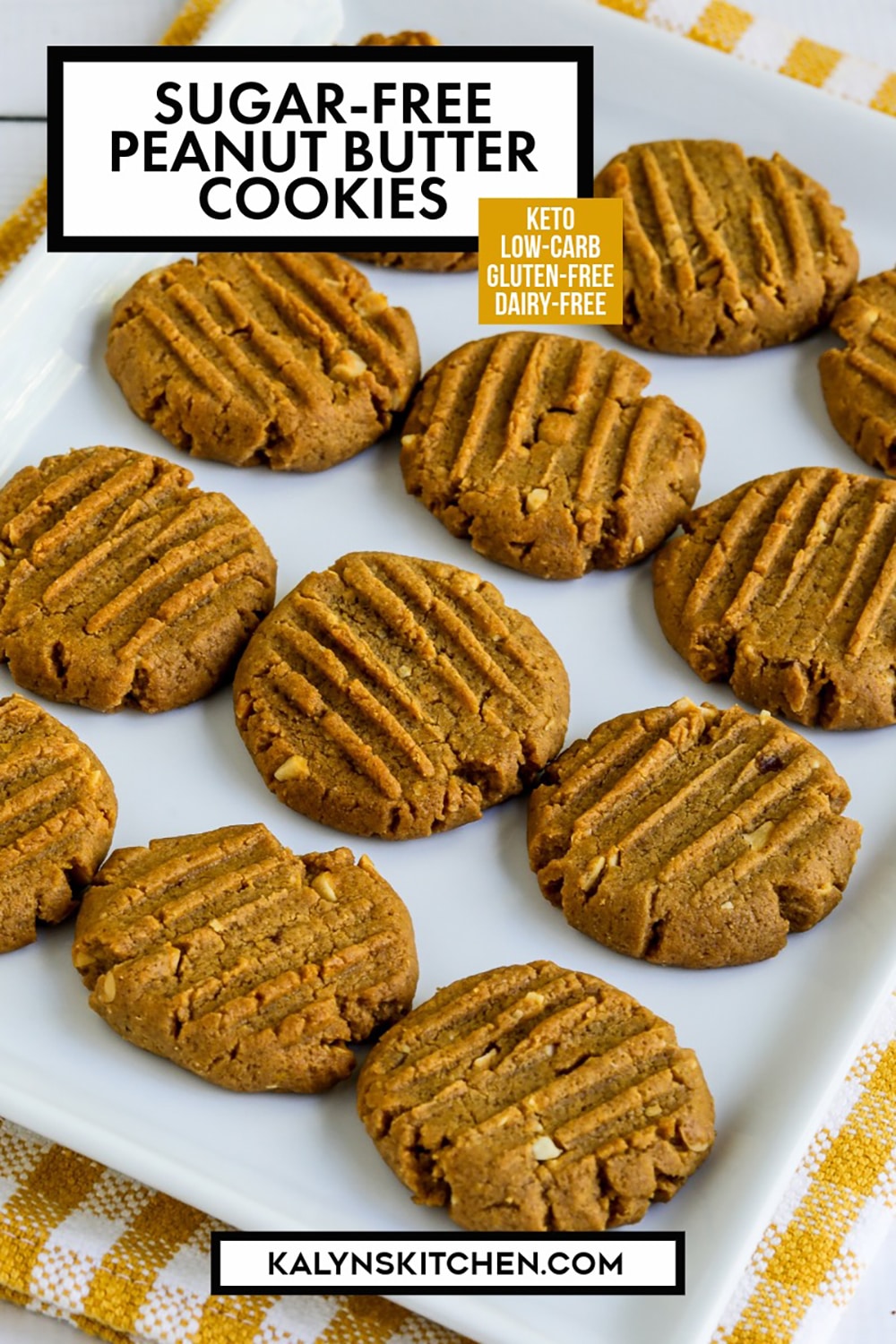 Pinterest image for Sugar-Free Peanut Butter Cookies