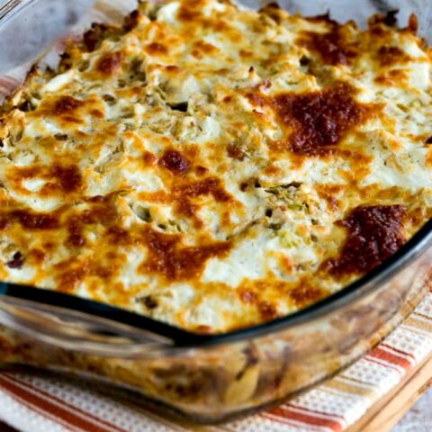 Low-Carb Twice-Cooked Cabbage with Sour Cream and Bacon found on KalynsKitchen.com