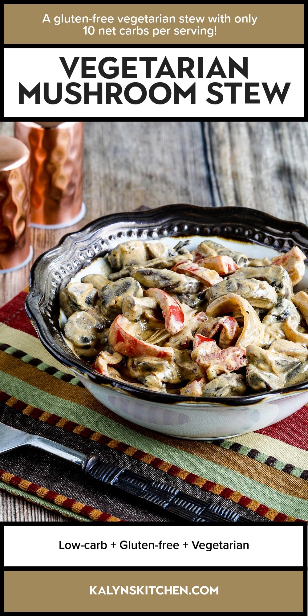 Pinterest image of Vegetarian Mushroom Stew