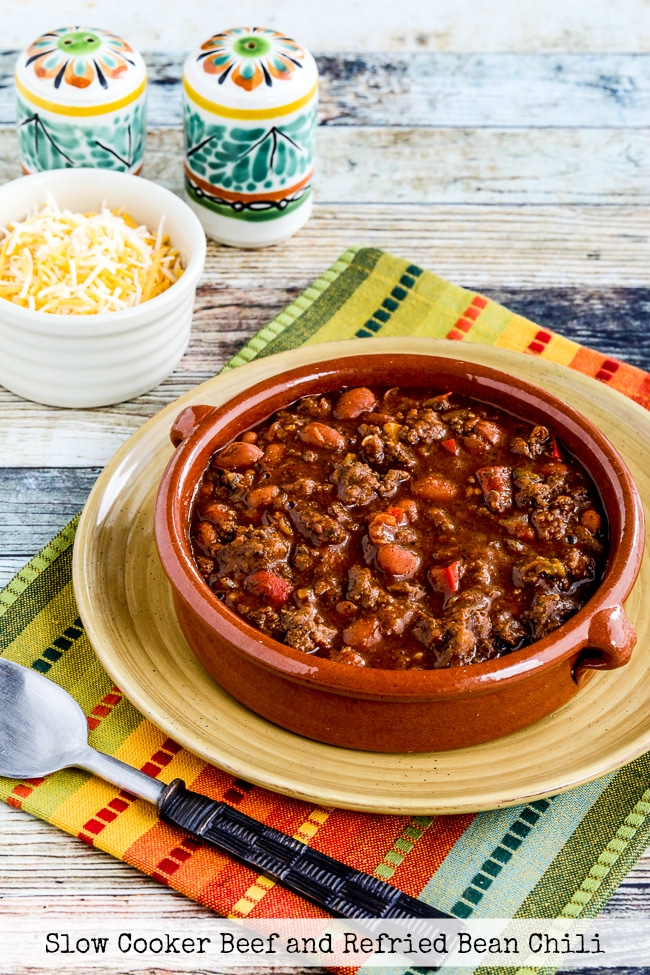 Slow Cooker Beef and Refried Bean Chili title photo