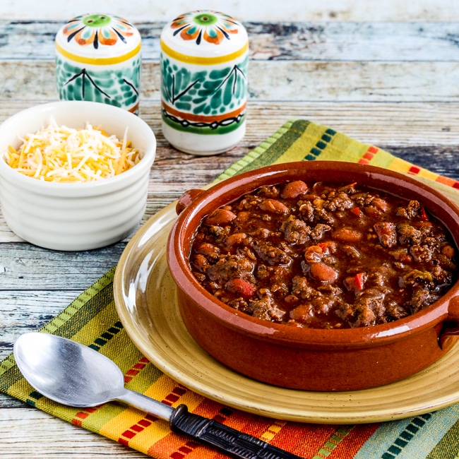 Slow Cooker Beef and Refried Bean Chili square thumbnail photo