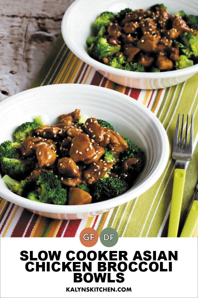 Pinterest image of Slow Cooker Asian Chicken Broccoli Bowls