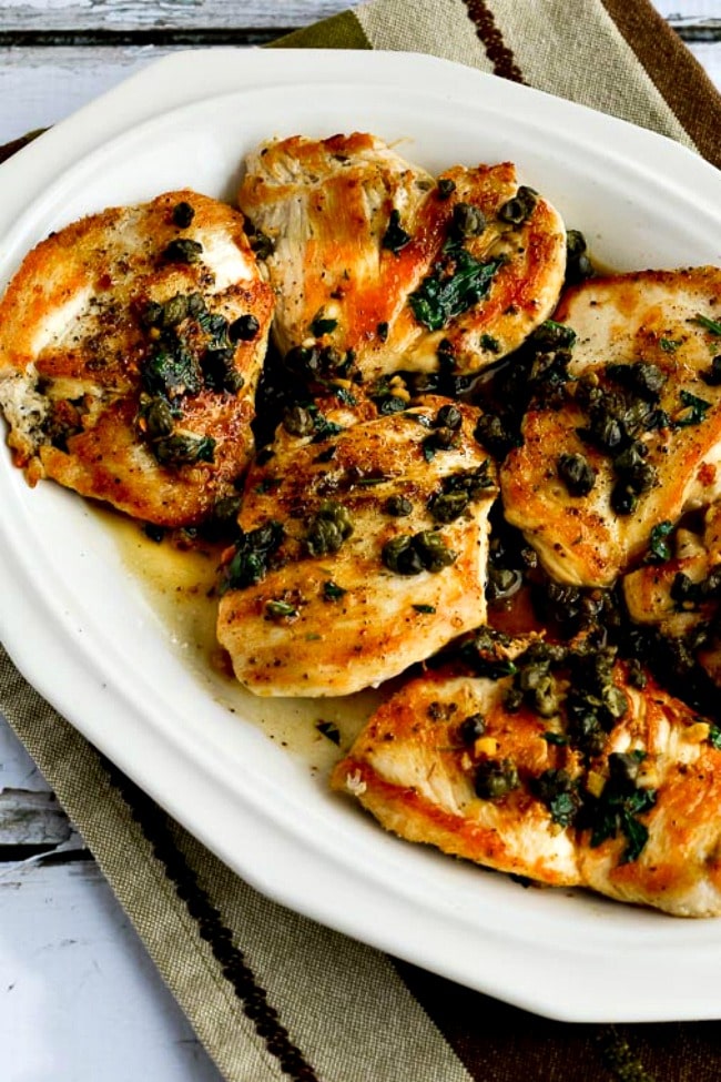 Chicken Piccata with Fried Capers close-up photo