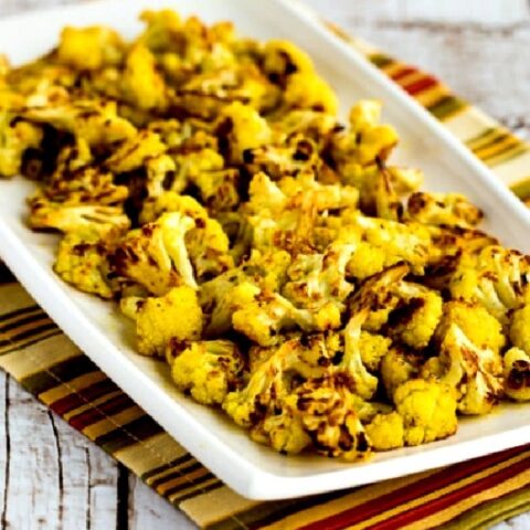 Roasted Curried Cauliflower finished dish on serving platter