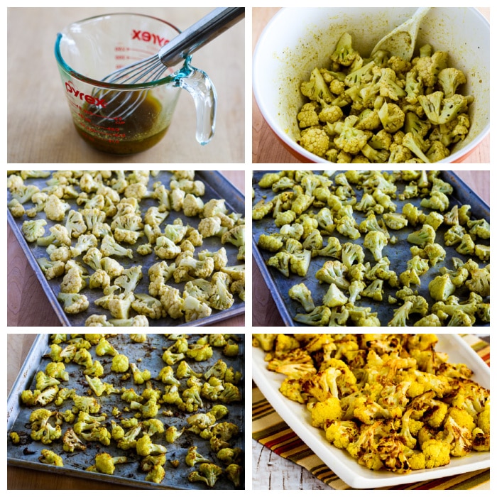 Roasted Curried Cauliflower process shots collage