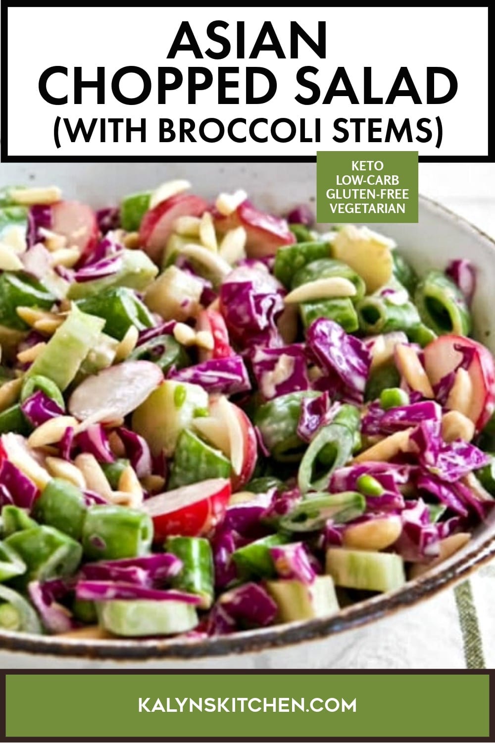 Pinterest image of Asian Chopped Salad (with Broccoli Stems)