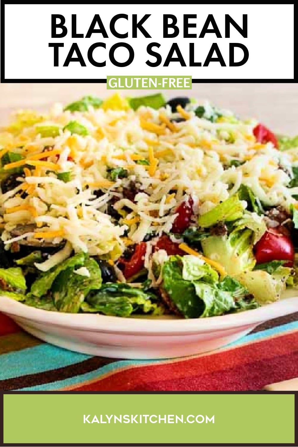 Pinterest image of Black Bean Taco Salad