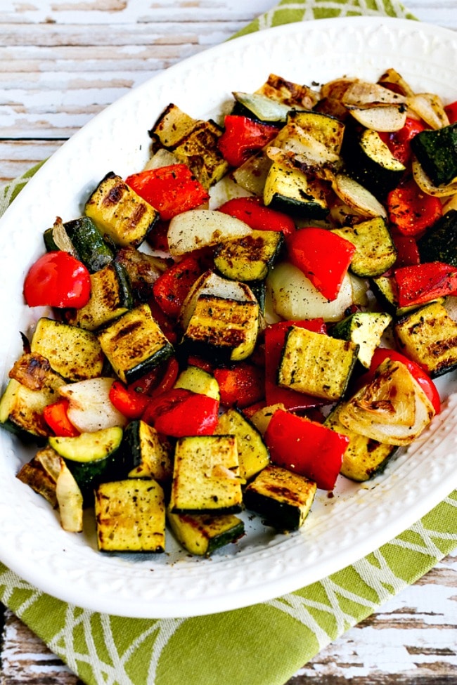 World's Easiest Grilled Vegetables close-up photo of grilled vegetables