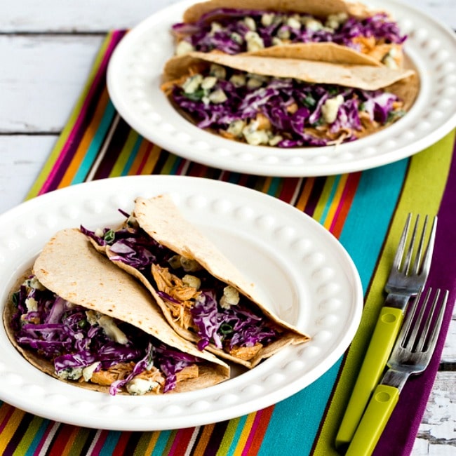 Low-Carb Buffalo Chicken Tacos with Blue Cheese Coleslaw thumbnail photo