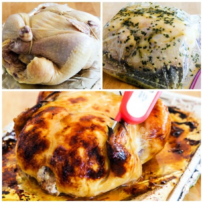 Roasted Chicken with Cilantro and Lime process shots collage