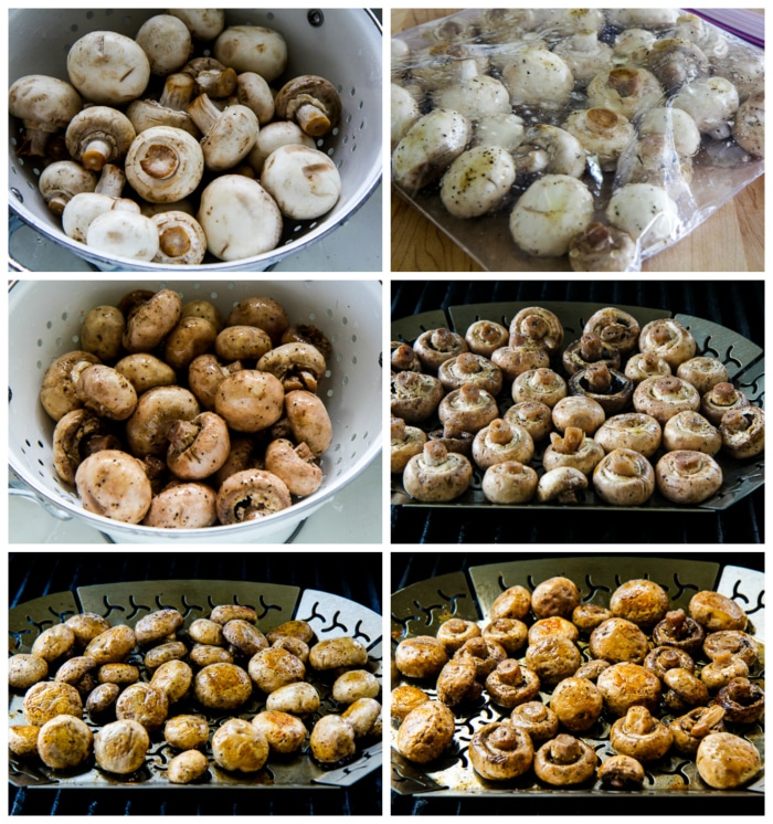 Grilled Mushrooms process shots collage