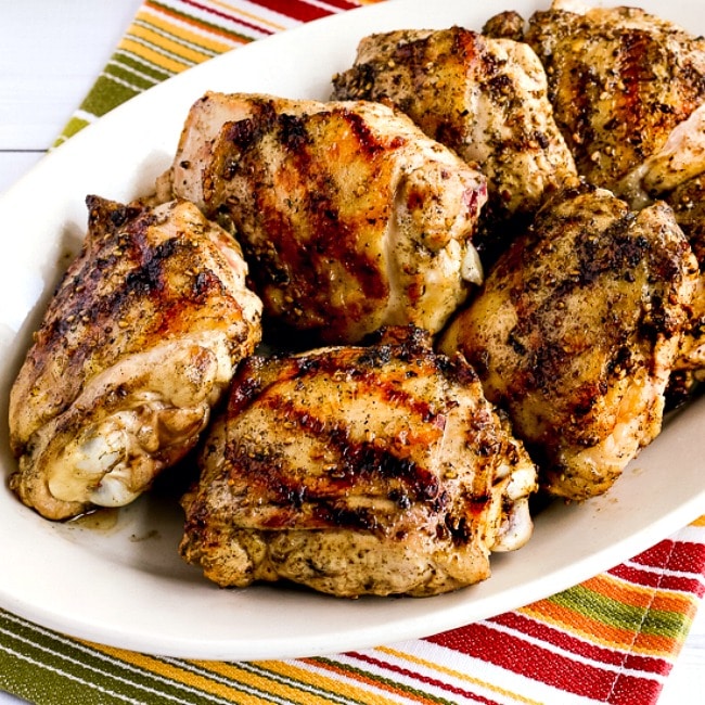 Grilled Chicken with Lemon and Za'atar square image of finished chicken on plate