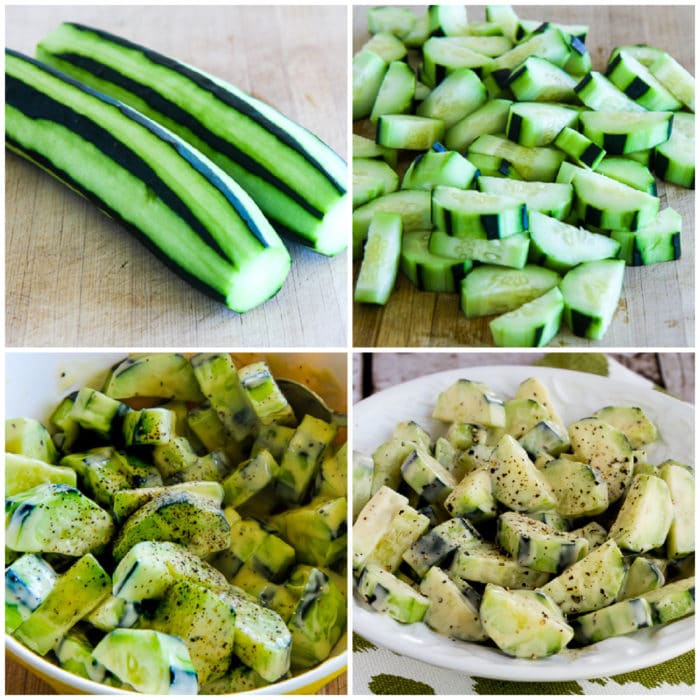 Cucumbers Caesar process shots collage