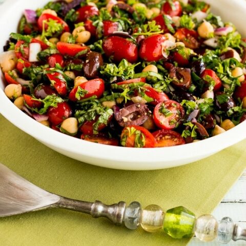 Chickpea Salad with Tomatoes, Olives, and Herbs