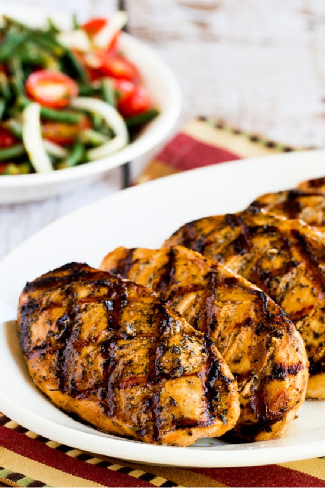 Savory Low-Carb Marinade for Grilled Chicken, Pork, or Beef via Kalyn's Kitchen