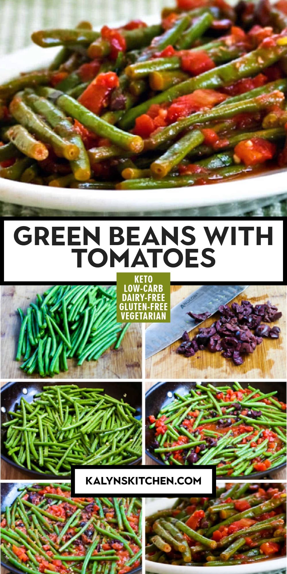 Pinterest image of Green Beans with Tomatoes