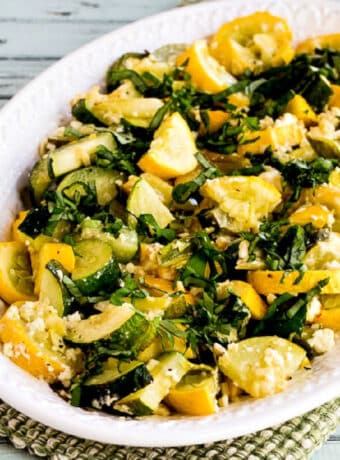 square image for Roasted Summer Squash with Feta and Basil