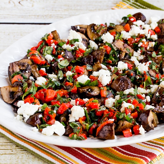 Greek Style Roasted Mushrooms with Red Pepper, Herbs, and Feta thumbnail photo