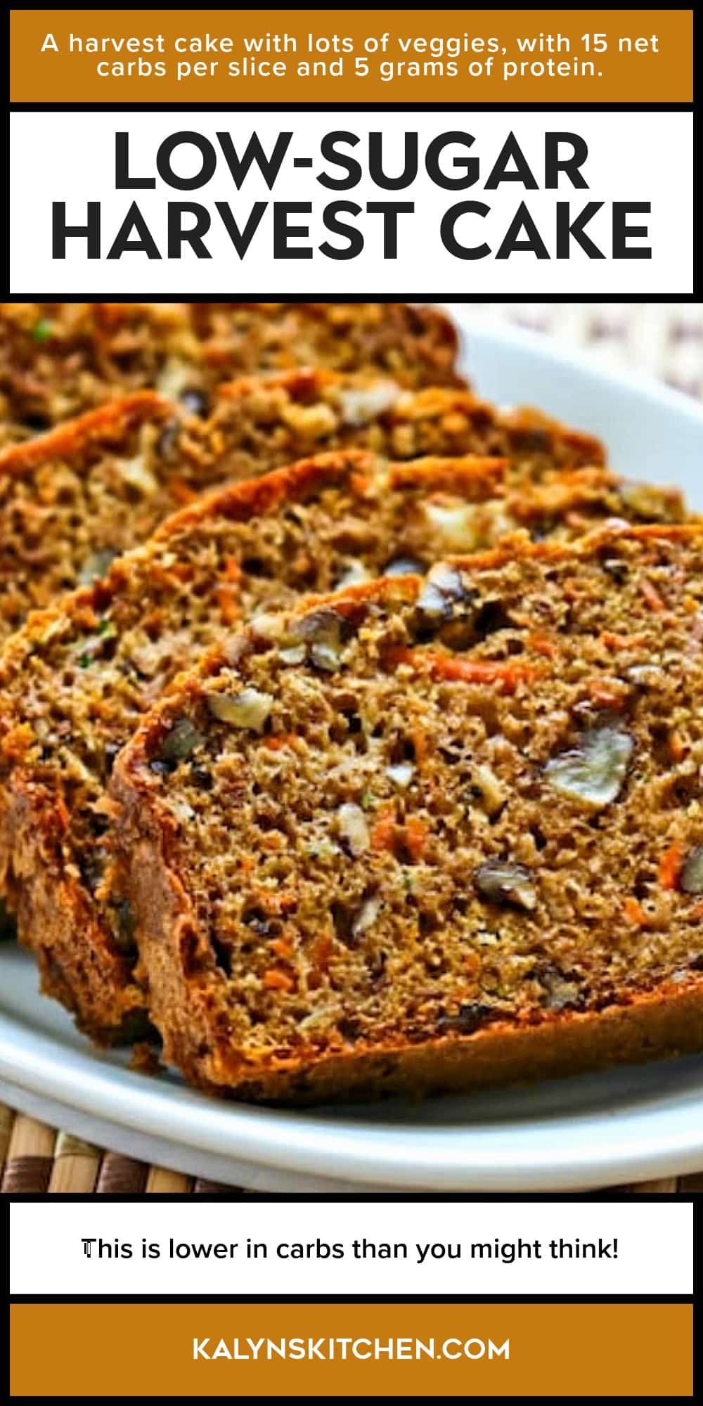 Pinterest image of Low-Sugar Harvest Cake